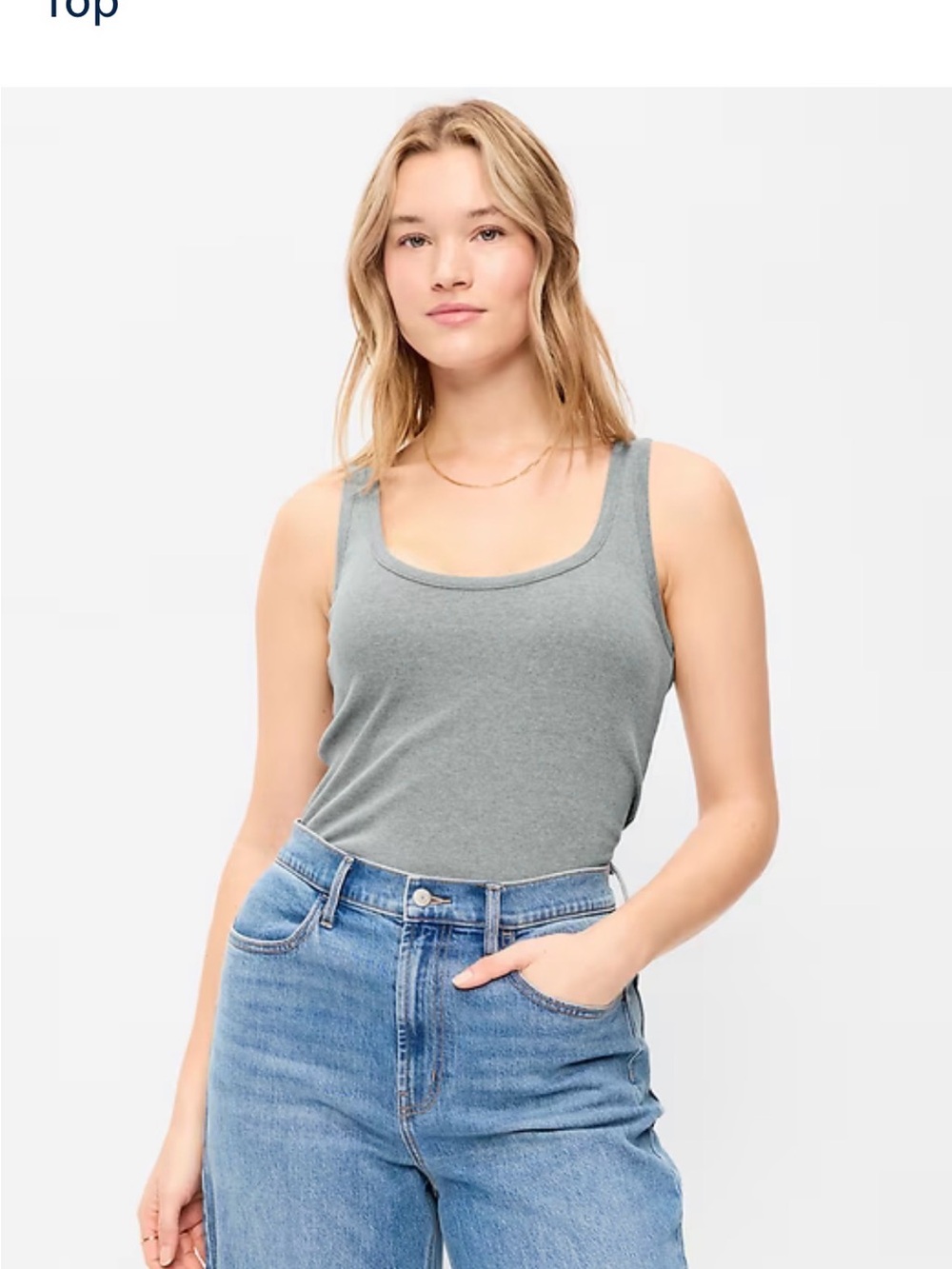 Bundle First-Layer Ribbed Scoop-Neck Tank Top - Picture 2 of 4